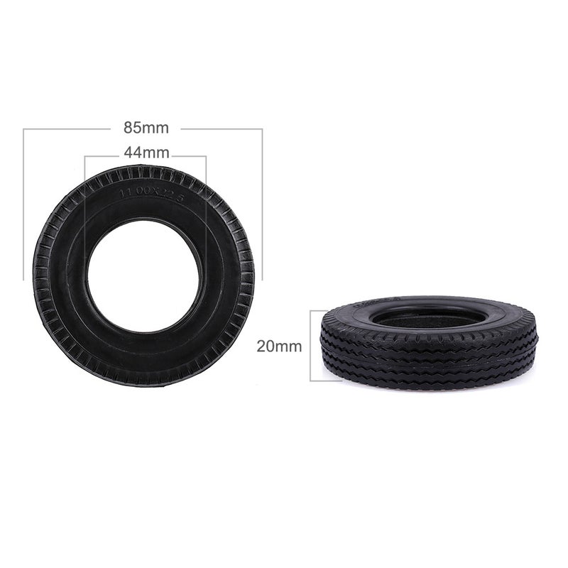 4pcs Trailer Car Rubber Tires for 1/14 Tamiya Tractor Truck RC Climber Trailer - Image 2
