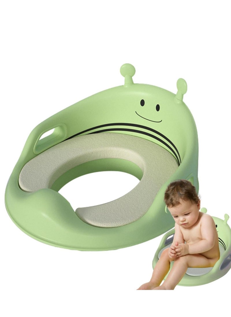 Arabest - Potty Training Seat, Portable Toddler Toilet Seat with Handle and Backrest, Toilet Coach Ring for Boys and Girls (Green) - Image 1