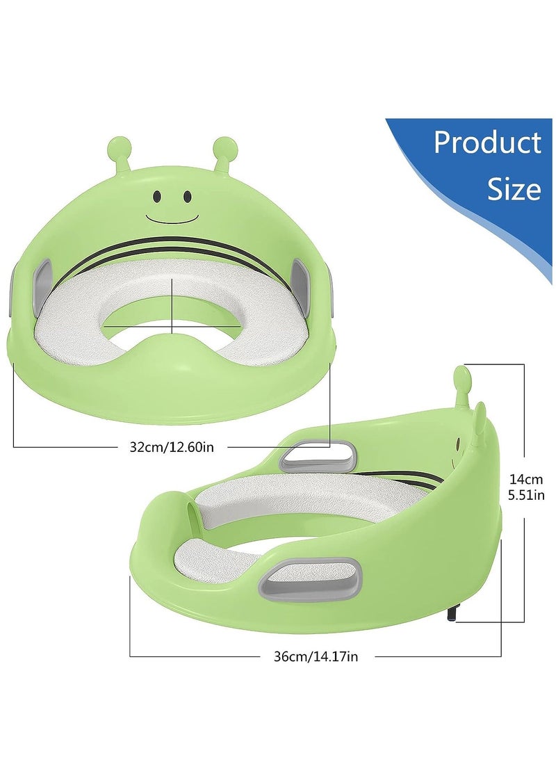 Arabest - Potty Training Seat, Portable Toddler Toilet Seat with Handle and Backrest, Toilet Coach Ring for Boys and Girls (Green) - Image 1