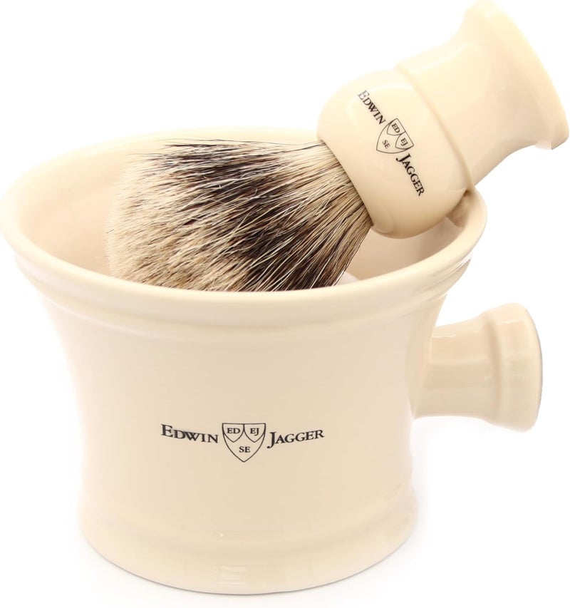 Edwin Jagger RN47 Traditional Porcelain Luxury Shaving Bowl with Handle for Shaving Cream or Soap - Ivory - Image 5