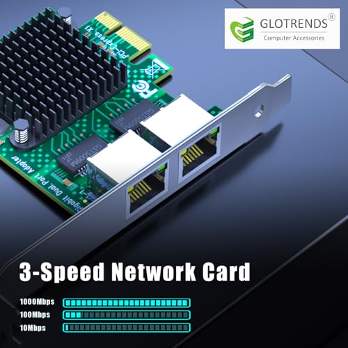 GLOTRENDS LE8202 Gigabit Network Card with 2 RJ45 Ports for Soft Router NAS Link Aggregation Network Isolation etc - Image 3