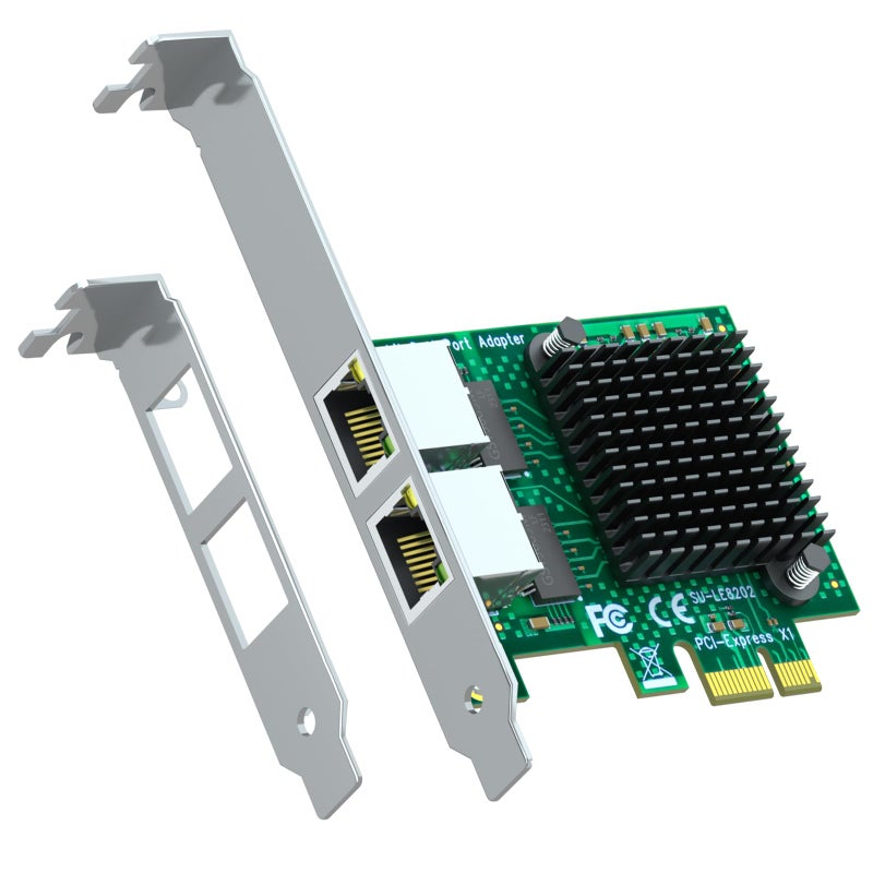 GLOTRENDS LE8202 Gigabit Network Card with 2 RJ45 Ports for Soft Router NAS Link Aggregation Network Isolation etc - Image 2