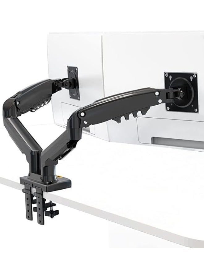 Dual Arm Monitor Desk Mount – Full Motion Swivel & Tilt Bracket for 18 to 30-Inch LED/LCD Screens, Heavy-Duty Universal Dual Monitor Stand - Image 1