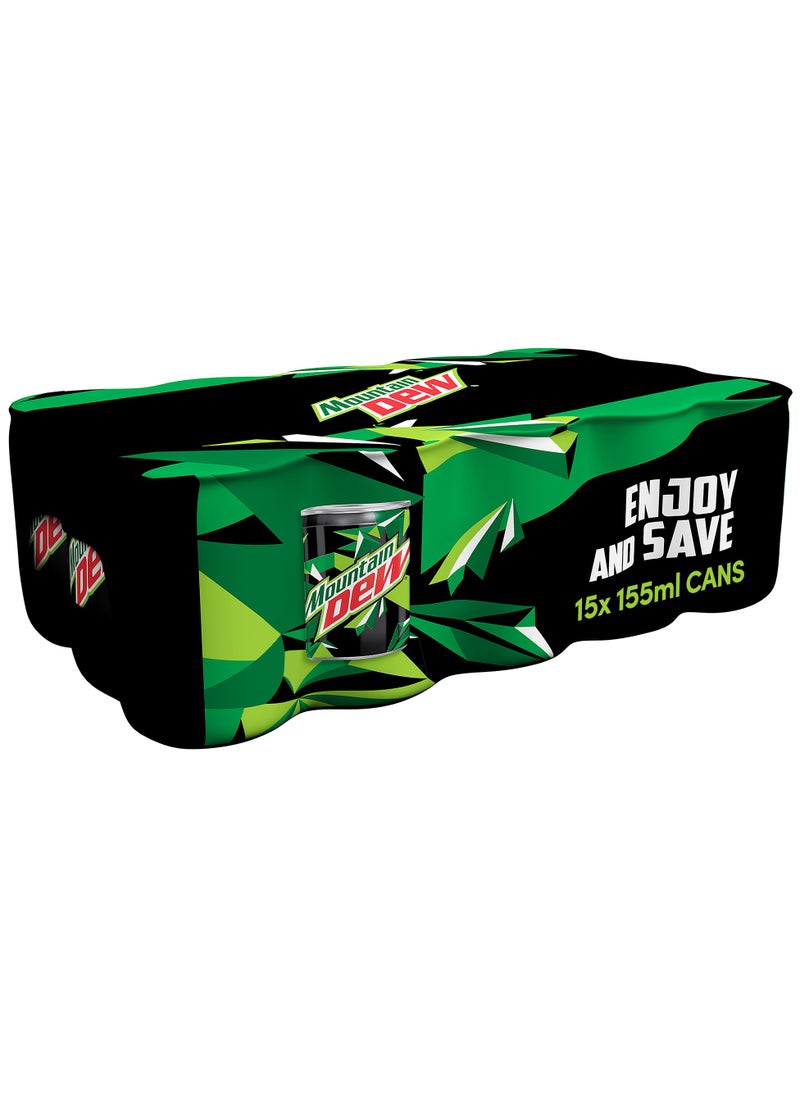 Mountain Dew Carbonated Soft Drink Mini Cans 15 x 155ml  - Image 4