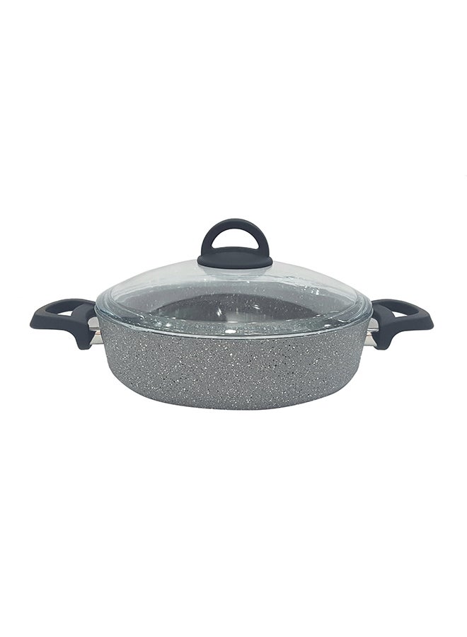 Granite Low Casserole Grey 26cm