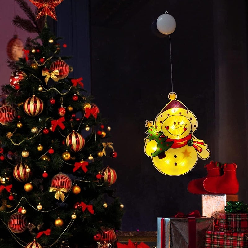comfrt Christmas Window Hanging Lights, Christmas Lighted Window Decorations 10 LED Lights with Suction Cup Battery Powered Novelty Hanging Lights Window Lights for Christmas Tree Party - Image 4