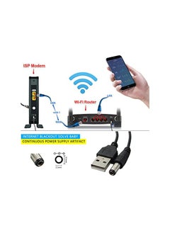 erorex محول USB إلى DC 12V 2.1 مم × 5.5 مم محول USB 5 فولت إلى 12 فولت مرفاع تيار مستمر سلك طاقة USB إلى DC بطول 3.3 قدم و1 متر  - Image 3
