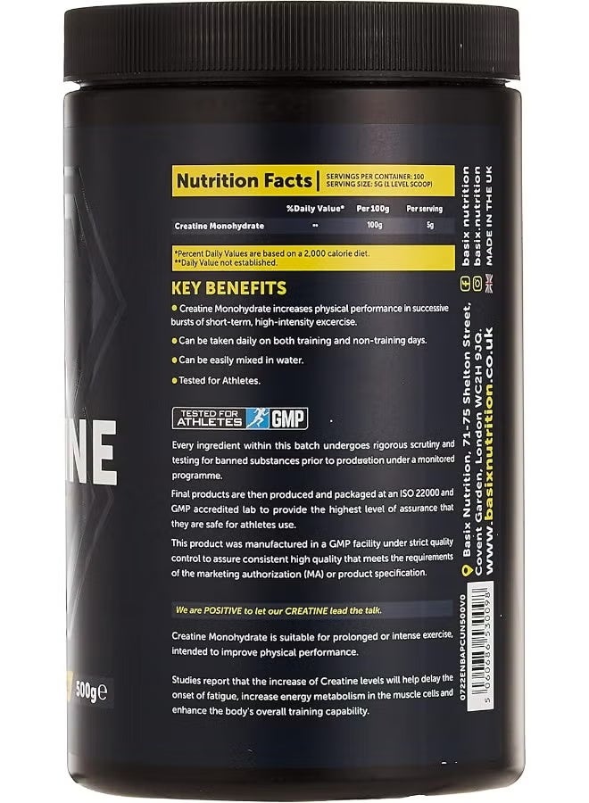 Basix Pure Creatine Unflavored - 500g - Image 3