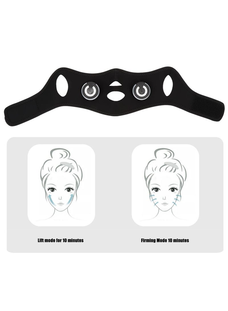 SYOSI V Face Massage Belt, Electric Face Lift Mask Face Slimming Belt Black USB Charge EMS 2 Modes 10 Gears Face Skin Tightening Device, Electric Double Chin Reducer Anti Aging V Line Up Lift Belt - Image 4