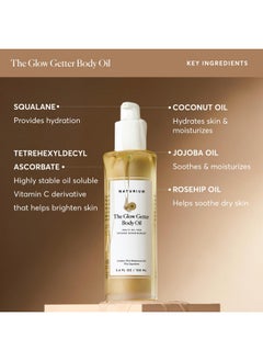 NATURIUM The Glow Getter Body Oil, Multi-Oil For Intense Nourishment, Hydrating & Moisturizing Formula, Vegan & Cruelty-Free, 3.4 Oz  - Image 2
