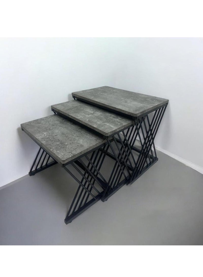 Epic Triple Nesting Coffee Table Set with Sleek Storage Magic, Ultimate Luxe Living Room Furniture Gem