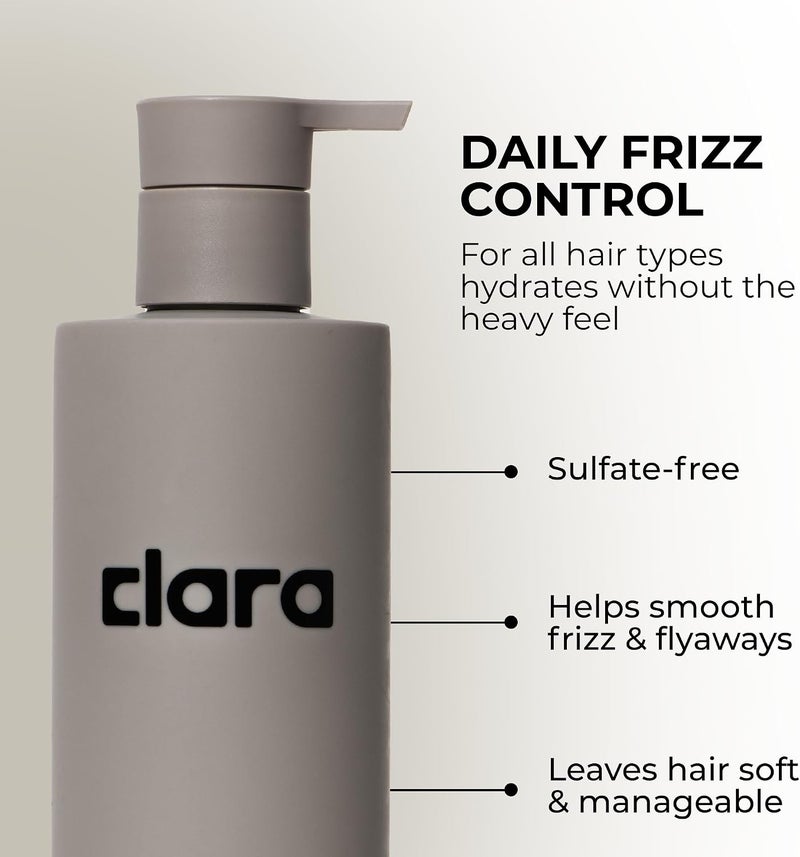 Clara MultiPurpose Conditioner LeaveIn RinseOut & Styling Cream Frizz Control Lightweight Hydration Nourishing Formula with Lecithin Vitamin E & Coconut Oil for All Hair Types 300ml - Image 2