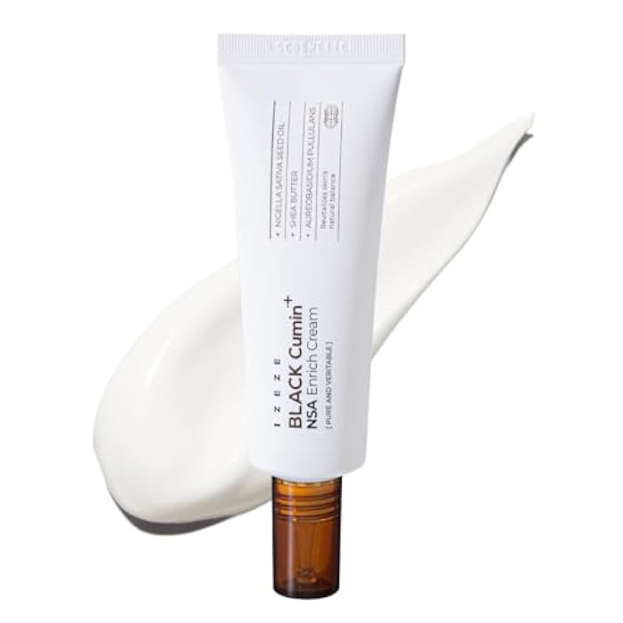 IZEZE BLACK Cumin NSA Enrich Cream 1.69 fl.oz, 50 ml | Antiwrinkle Moisturizer, Barrier Repair and Nourishing, Korean Skincare for Dry Skin, Skin Cream for Aging Skin - Image 1