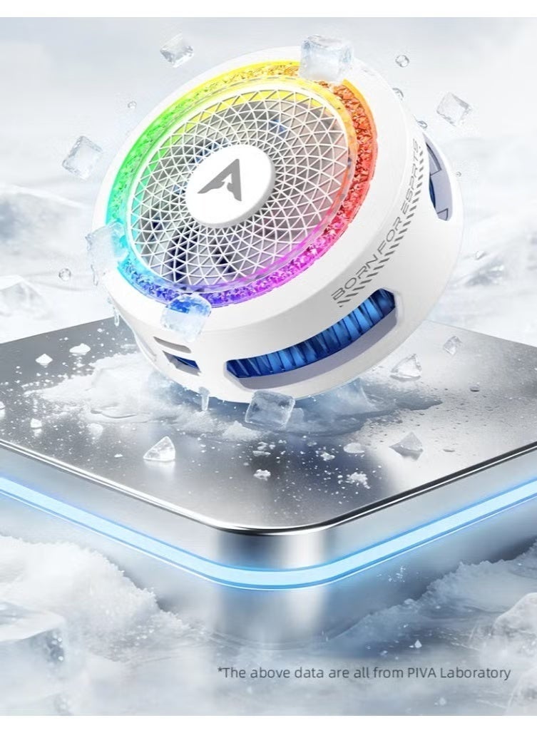 PIVA B3 25W Mobile Phone Cooling Fan with Colorful LED Lights, Semiconductor Mobile Phone Cooler with Rotating Magnetic Clip for PUBG Games - Image 1