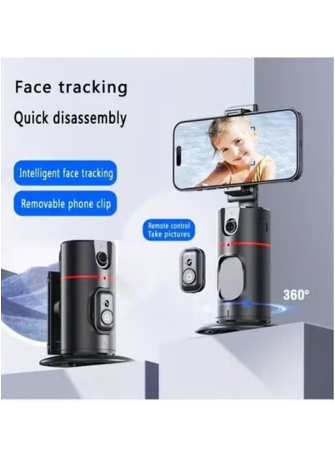 P02 Auto Face Tracking Phone Holder with 360° Rotation – AI-Powered Smart Selfie Stick & Tripod Mount for Hands-Free Shooting – Intelligent Object Tracking Stand for Vlogging, YouTube, TikTok, Live Streaming, Video Calls & Selfies – iOS & Android Compatible