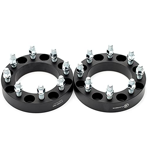 VLAOSCHI Black Forged 8x170 to 8x6.5 Wheel Adapters 1.5 Inch with 14x1.5 Studs Compatible with Ford 8 Lug for 2003-2005 Excursion | 1999-2022 F250 F350 Super Duty (Only with 14x1.5 Lugs) - Pack of 2 - Image 1