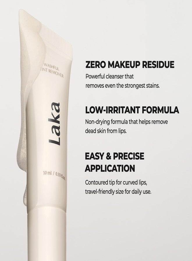 Laka Washful Lip Tint Remover, 10ml/ 0.33 fl.oz, Mild & Easy Lip Stain Removing Gel, Cleanser for Lips, Remove Dead Skin, Daily Use for Sensitive Skin, Korean Skincare - Image 2
