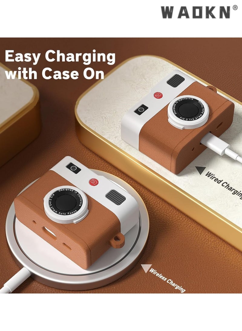WAOKN Compatible Airpods Pro 2nd/1st Generation Case, Cute 3D Camera Design for Airpods Pro 2 Case Cover 2022/2023 Shockproof Soft Silicone Protective Case for Airpods Pro 2nd/1st Gen  - Image 4