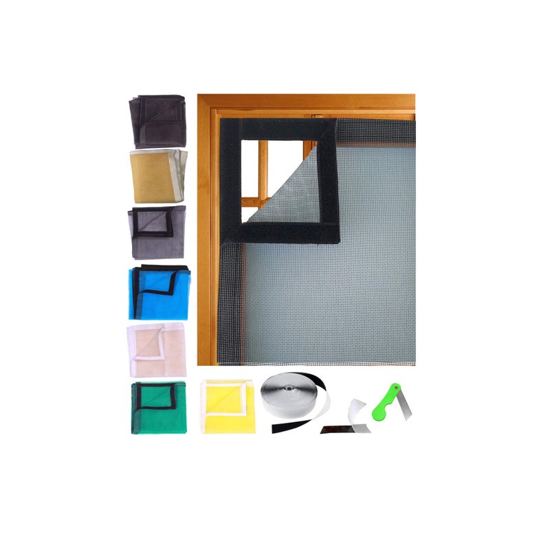 SAI PRASEEDA Fibreglass Mosquito Net for Windows 47 x 59 Inch_120 x 150 Cm_4 x 5 Feet Grey Color with Adhesive Hook and Loop Stitched to Net SP1 - Image 5