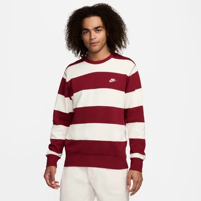 Nike Men's Club Fleece Striped Heavyweight Crew