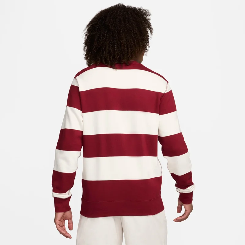 نايكي كلوب فليس تيشيرت سترايبد فرينش تيري ثقيل الوزن للرجال