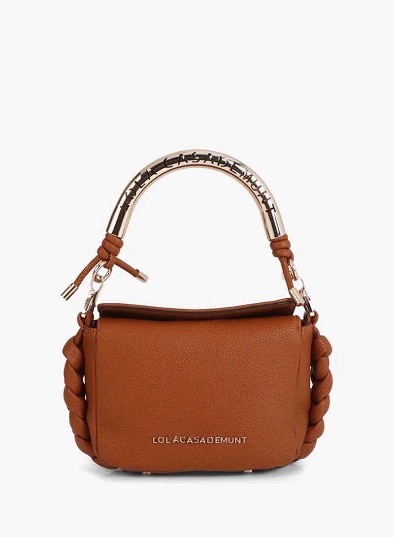 Lola Casademunt Mini Crossbody Bag with Cut-Out Metallic Handle