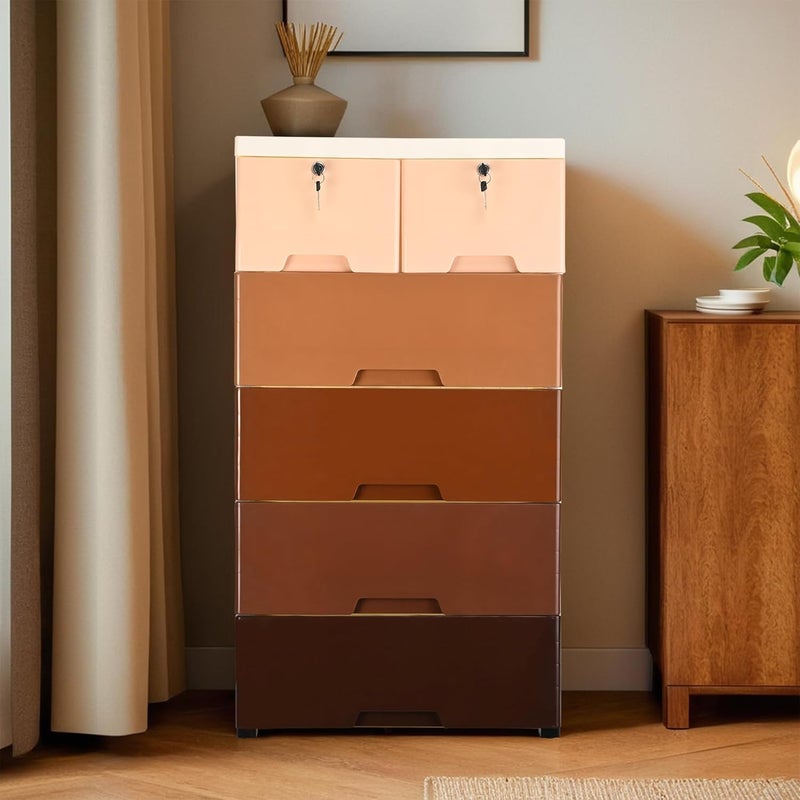 Kuber Industries Kuber Industries 4 Layer 2 Locker Chest of Drawers with Wheels Closet Storage Drawer Cabinet for Neat Tidy Bedroom Bathroom and Kitchen Chester Drawers for Storage Organizer Multicolor  - Image 1