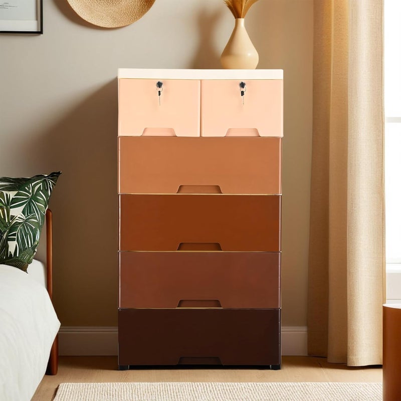 Kuber Industries Kuber Industries 4 Layer 2 Locker Chest of Drawers with Wheels Closet Storage Drawer Cabinet for Neat Tidy Bedroom Bathroom and Kitchen Chester Drawers for Storage Organizer Multicolor  - Image 5
