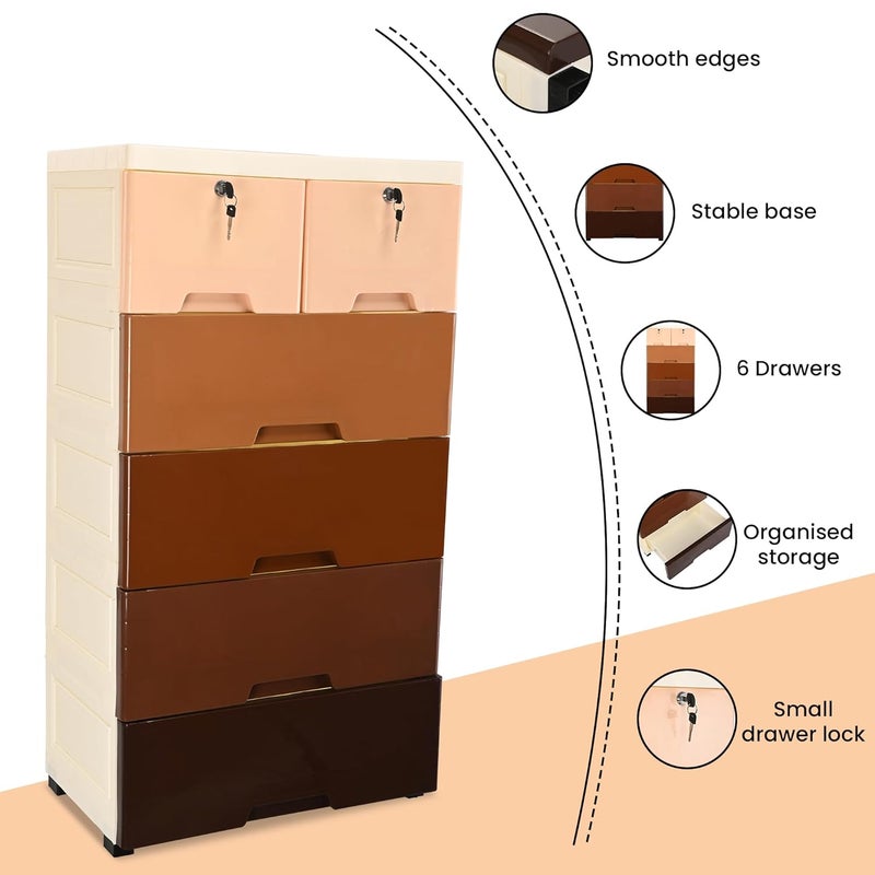 Kuber Industries Kuber Industries 4 Layer 2 Locker Chest of Drawers with Wheels Closet Storage Drawer Cabinet for Neat Tidy Bedroom Bathroom and Kitchen Chester Drawers for Storage Organizer Multicolor  - Image 4