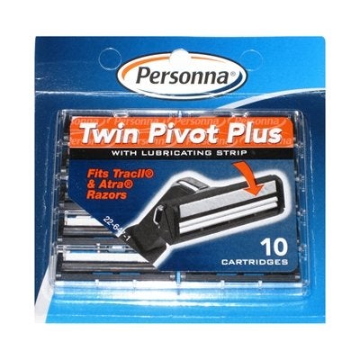 Personna 60 Personna Twin Pivot Plus Cartridges with Lubricating Strip for Atra Trac II Razors 6 Packs of 10 Blades