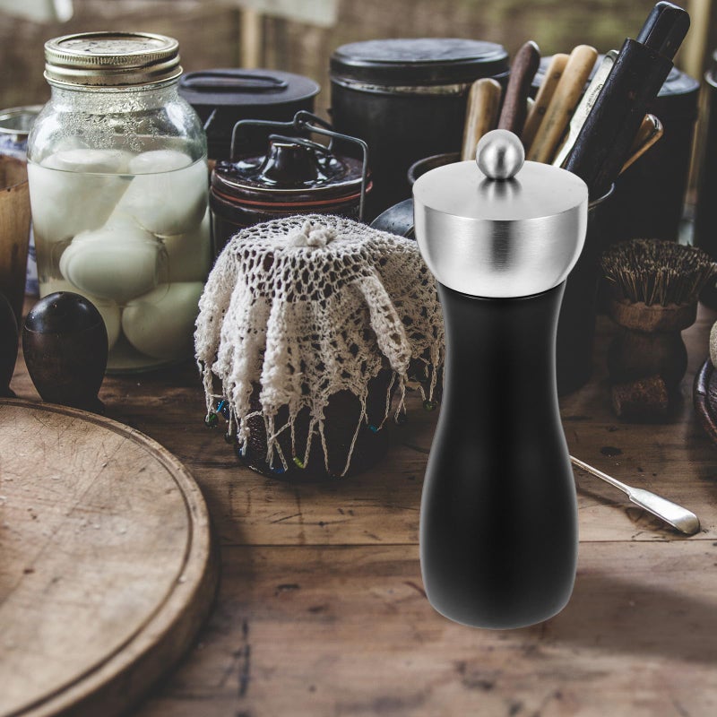 Oak Wood Pepper Grinder And Salt Mill Manual Refillable 6 Inch Adjustable Coarseness - Image 5