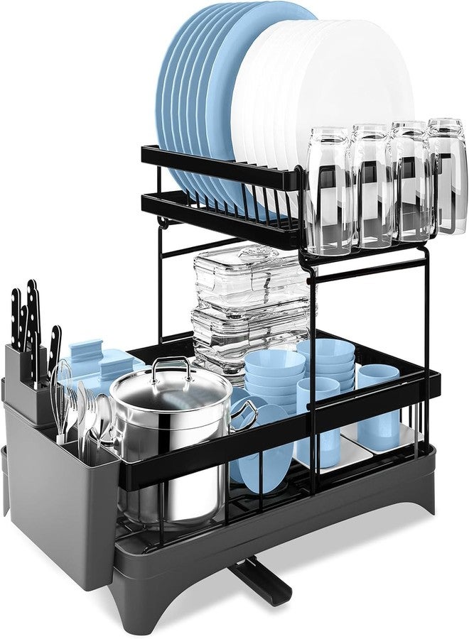 Glaceon Dish Drying Rack,Dish Rack,Drying Rack Kitchen with Drainboard,Dish Drainer with Removable Utensil Holder and Swivel Spout - Image 1