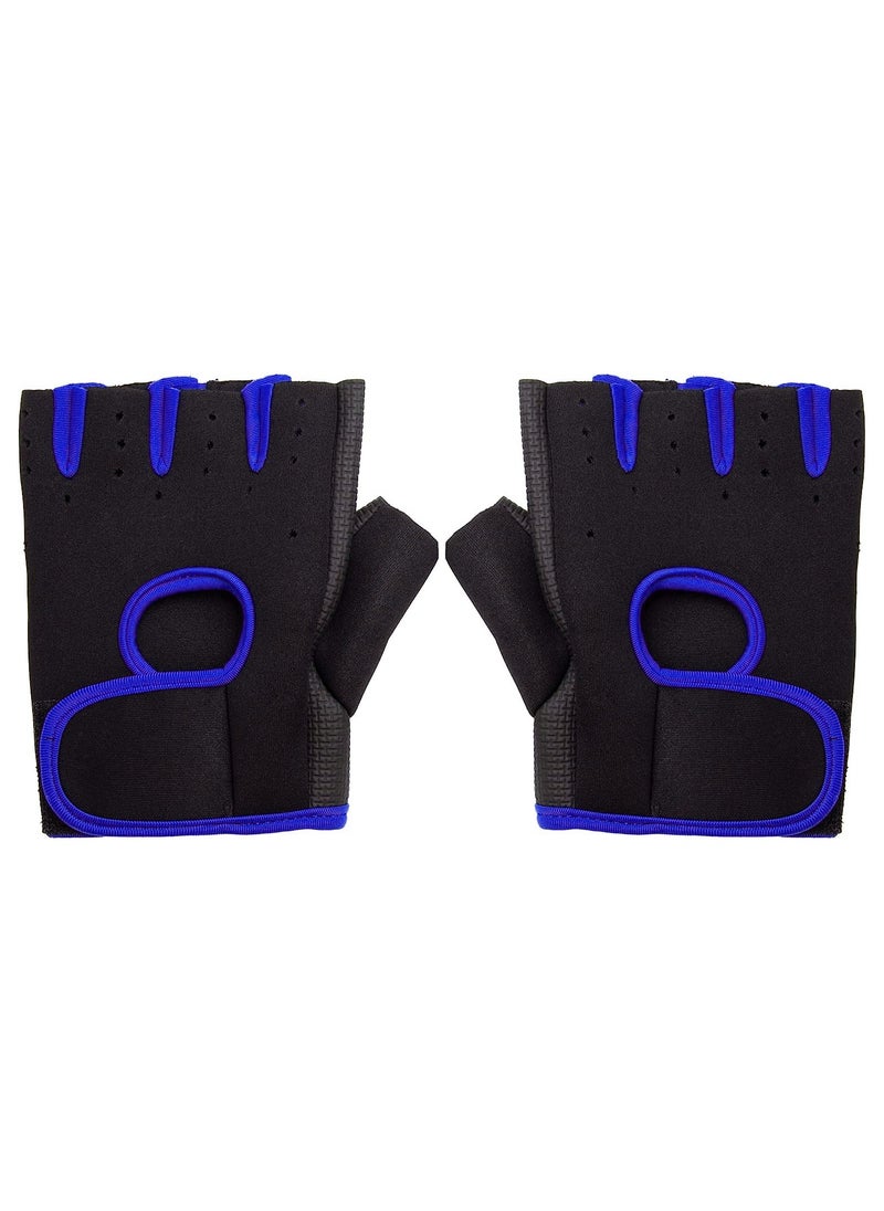 Generic - Half Finger Gloves For GYM Exercise, Weightlifting And Cycling Size XL, Black/Blue - Image 1