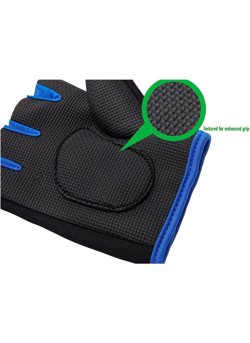 Generic - Half Finger Gloves For GYM Exercise, Weightlifting And Cycling Size XL, Black/Blue - Image 1
