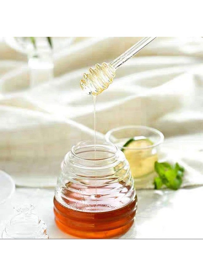 Hedume Honey Jar with Dipper and Lid, Honey Bee Pot, 17oz Glass Beehive Honey Pot for Home Kitchen - Image 4