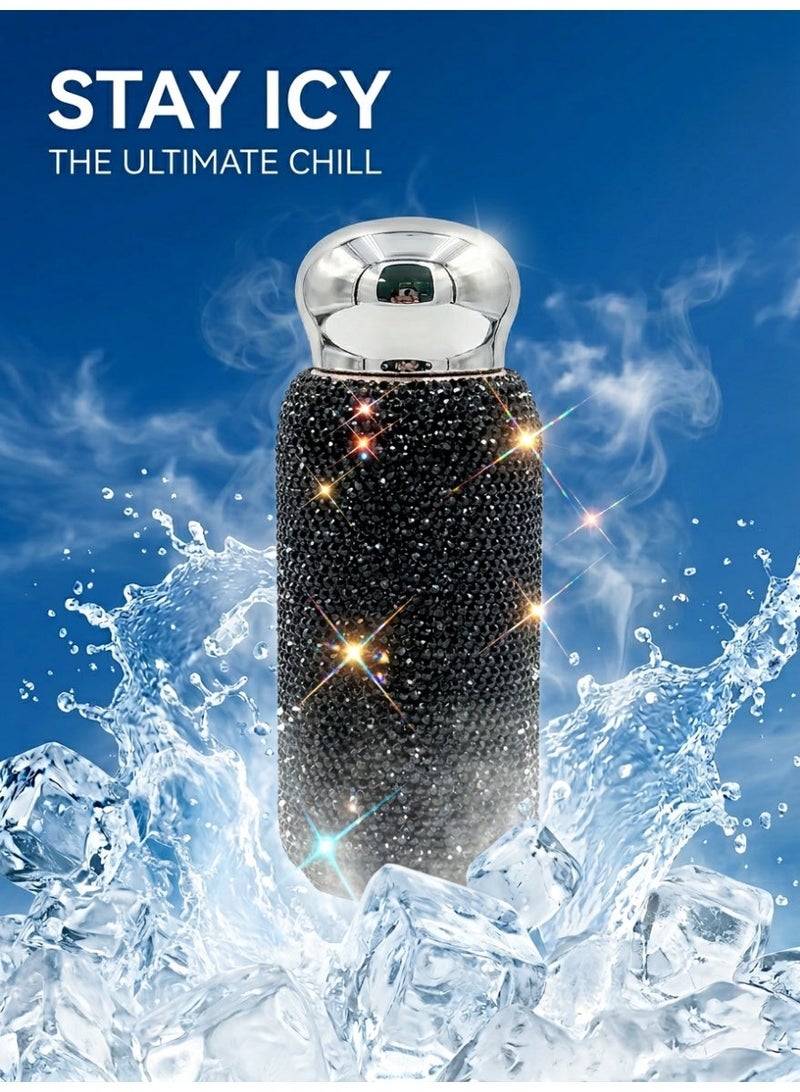 general 260ml Small-Capacity Portable Stainless Steel Rhinestone-Embellished Insulated Tumbler (Cold & Hot) - Image 1