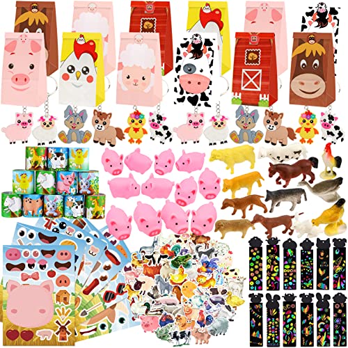 ANPHILE Farm Party Favors 134 PCS Farm Animal Party Favors Farm Party Decorations Barnyard Birthday Party Supplies Return Gifts for Kids Birthday Goody Bag Stuffers - Image 1