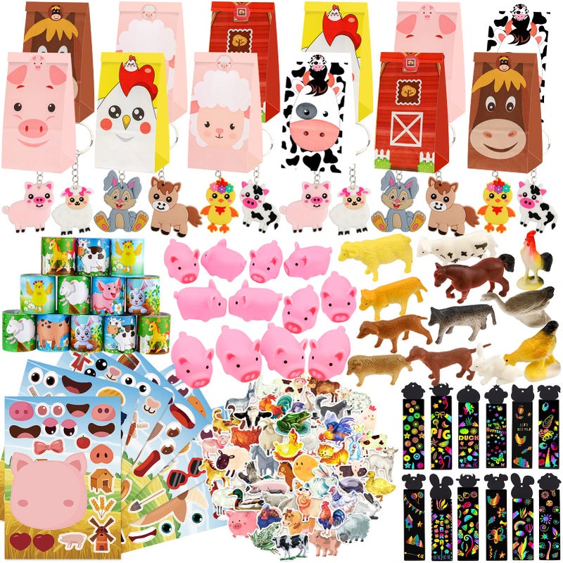 ANPHILE Farm Party Favors 134 PCS Farm Animal Party Favors Farm Party Decorations Barnyard Birthday Party Supplies Return Gifts for Kids Birthday Goody Bag Stuffers - Image 2