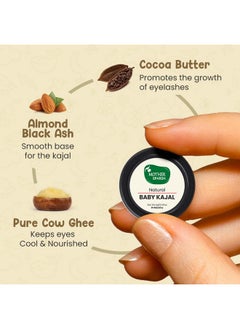 Mother Sparsh 100% Natural Baby Kajal With Zero Lead Content, Irritation Free & Safe For Newborn Babies, With Almond & Pure Cow Ghee, Nourishes & Thicken Baby Eyelashes - 5Gm  - Image 4