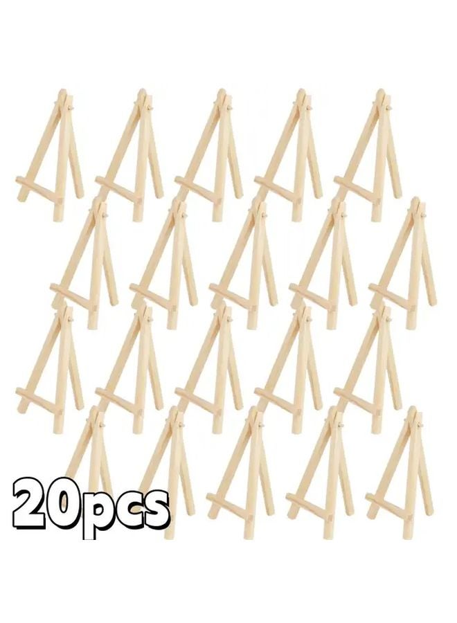 20pcs Natural Wood Easel Stands Mini A Frame Display For Art Paintings Photos - Image 1