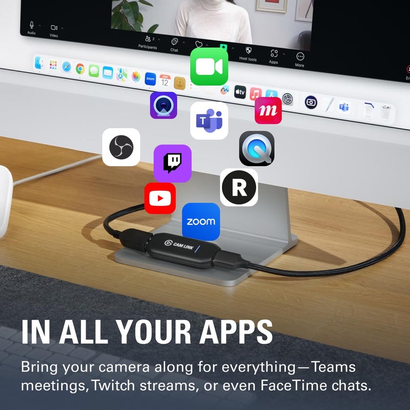 Elgato Cam Link 4K â€“ External Capture Card for DSLR & Camcorder, ActionCam as Webcam, Meet/Stream/Record in 1080p60 or 4K30/4K60, Easy Connect for OBS/Zoom/Discord â€“ HDMI to USB 3.0, PC/Mac/iPad - Image 5