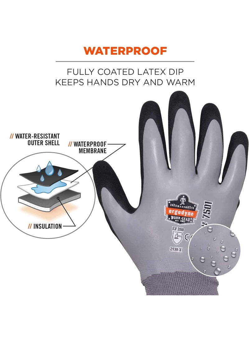 Ergodyne Ergodyne ProFlex 7501 Coated Waterproof Winter Work Gloves Gray Large 1 Pair  - Image 4