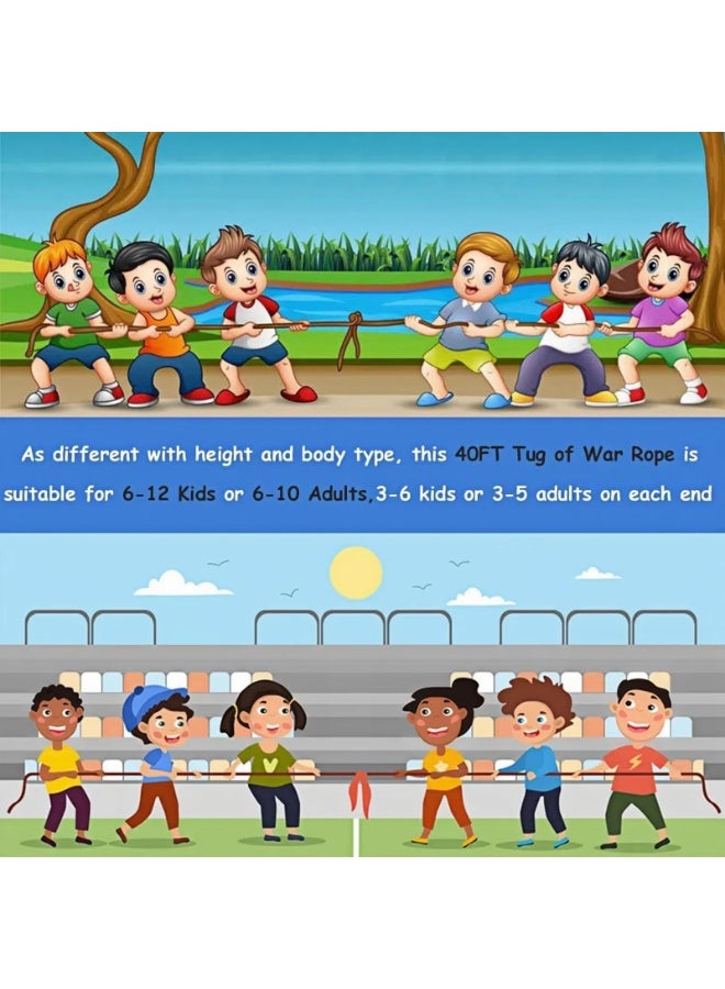 حبل شد الحبل بطول 60 قدمًا - ألعاب خارجية للكبار والعائلة، حبل قطني متعدد الألوان - Image 4