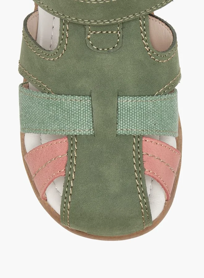 JUNIORS Boys Panelled Sandals with Hook and Loop Closure