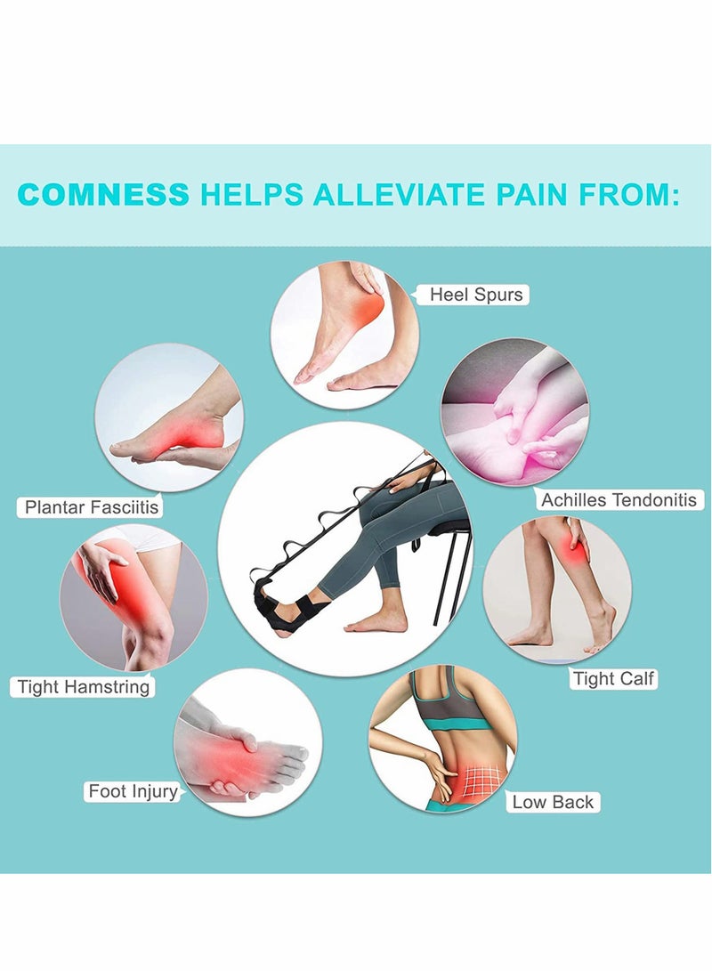 Excefore Leg Stretch Band Yoga Foot Stretching Strap Calf Stretcher for Plantar Fasciitis Heel Spurs Foot Drop Achilles Tendonitis Hamstring Physical Therapy Stretch Assist - Image 4