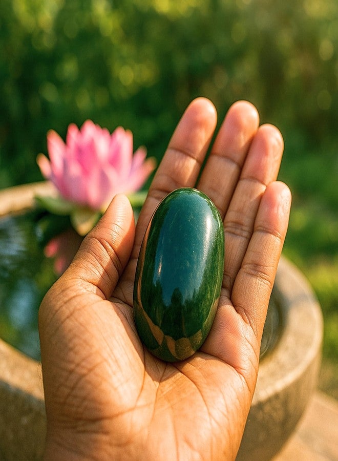 DevLink Certified Margaj Shivling | Natural Green Aventurine Jade Lingam (Marakatha Banalingam) for Puja & Abhishek | Emerald Substitute Margaj Stone Shiva Lingam with Lab Certificate (110-120 gram) - Image 3