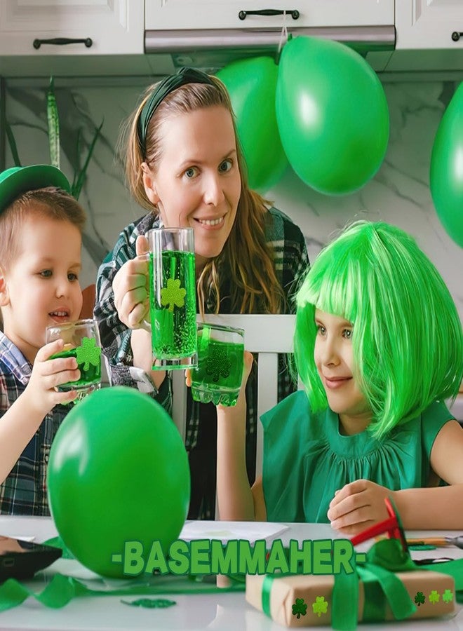 BASEMMAHER St. Patrick's Day Glitter Shamrock Foam Stickers Green Lucky Clover Foam Decals Self-Adhesive Irish Holiday Stickers for St. Patrick's Day Party Home Scrapbook Decoration DIY Crafts 160Pcs - Image 5
