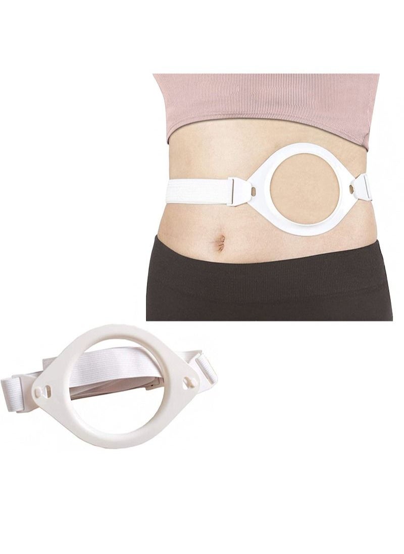 Aikanbo - Lightweight Stoma Belt，Portable Adjustable Length with Stoma Hernia Strap for Post-Post Care After Colostomy Ileostomy Surgery (White) - Image 1