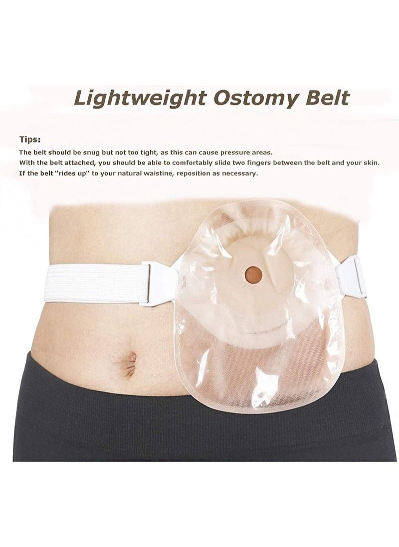 Aikanbo - Lightweight Stoma Belt，Portable Adjustable Length with Stoma Hernia Strap for Post-Post Care After Colostomy Ileostomy Surgery (White) - Image 1