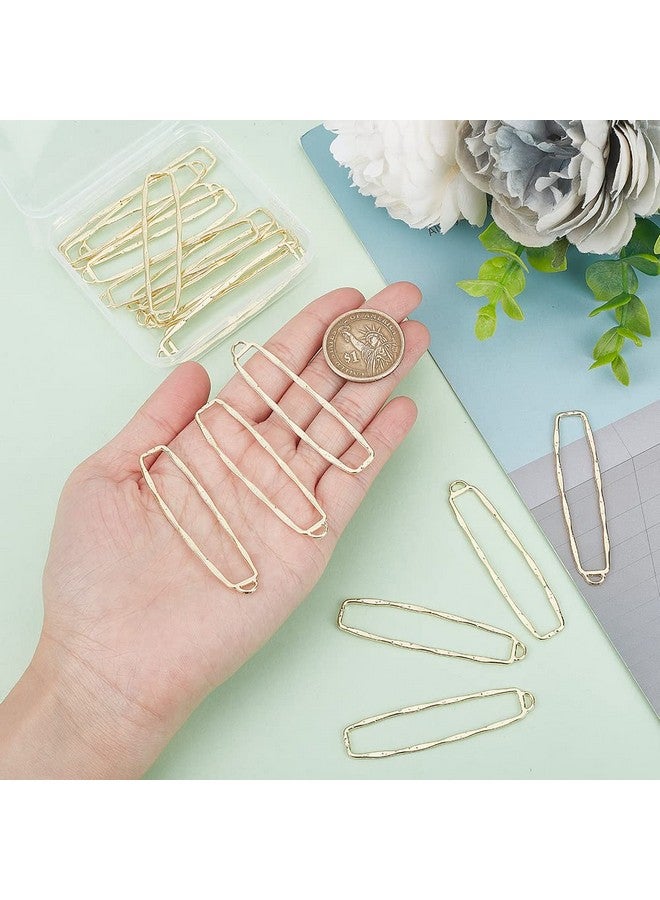 CHGCRAFT 20Pcs Alloy Open Back Bezel Pendants Golden Hollow Pendants Epoxy Resin Pressed Flower Frame Charms for DIY UV Resin, Rectangle, 60.5x14x1.5mm - Image 3